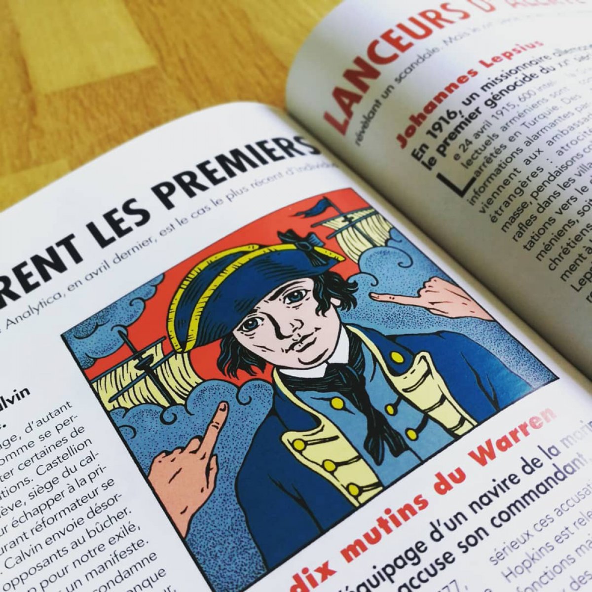 Extrait des 5 illustrations réalisées par Marine:  “Qui furent les premiers lanceurs d’alerte ?”, article paru dans le magazine Ça m’intéresse n°23, Août 2018.